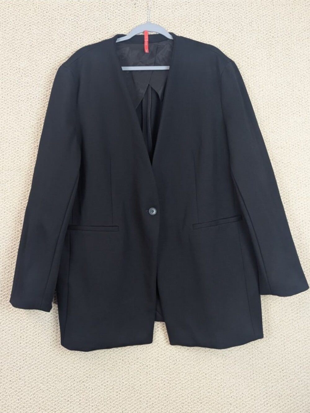 Spanx The Perfect Collarless Ponte Knit Blazer Jacket 1X Classic Black Career